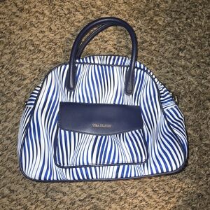 Vera Bradley Blue & White Striped Dome Satchel